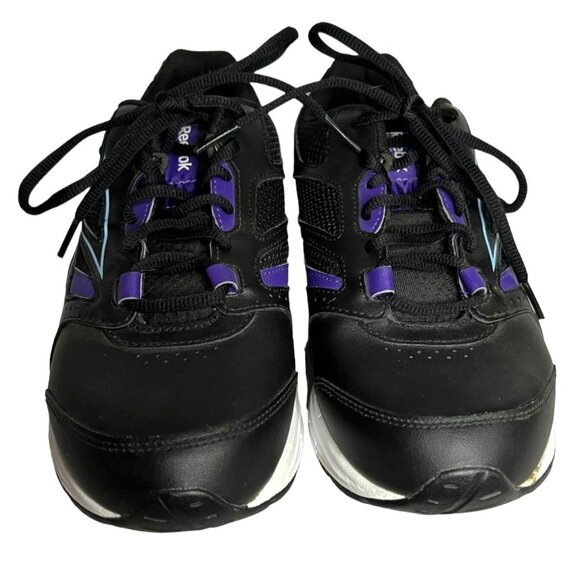 Reebok Womens Athletic Sneakers Black & Purple Size 7.5 Mesh & Leather Uppers - Picture 4 of 7